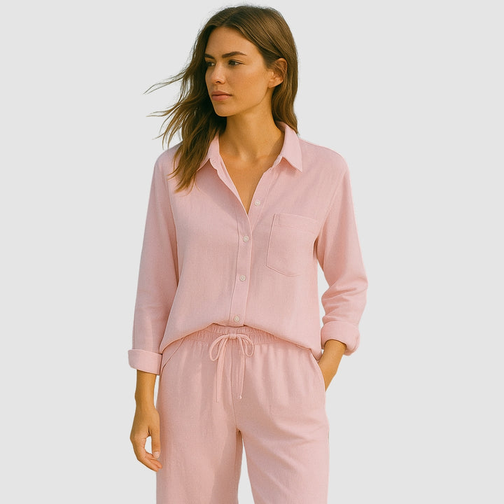 THÉA - Set di 2 pezzi | Camicia e pantaloni larghi