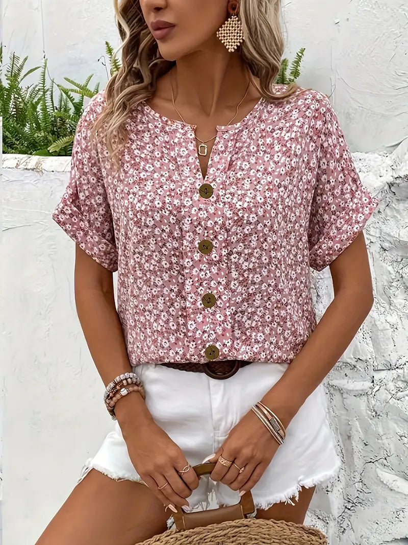 BELMONTE MILANO | BLUSA CON BOTTONI FLOREALI