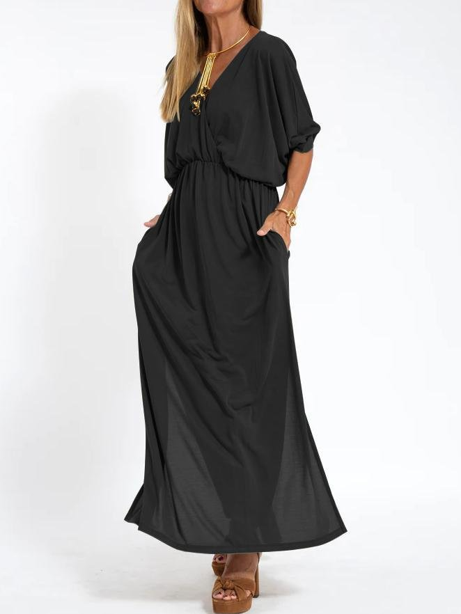 ELENA | ABITO MAXI NERO RILASSATO