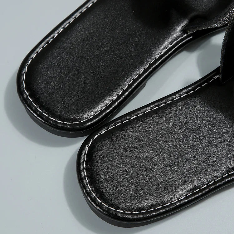 Pantofole a Forma di Serpente con Strass e Punta Rotonda