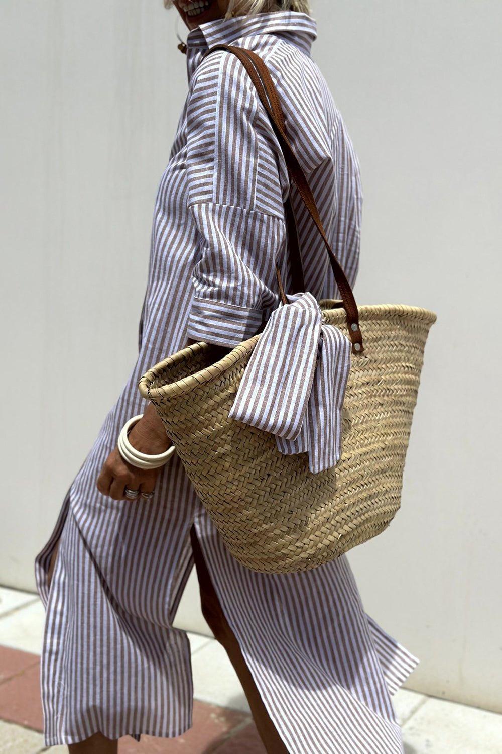 Francesca | Abito Camicia a Righe Casual