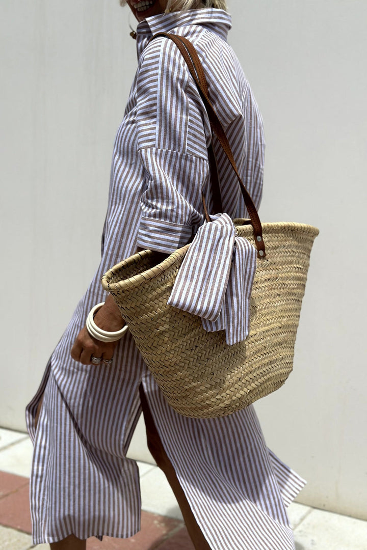 Francesca | Abito Camicia a Righe Casual