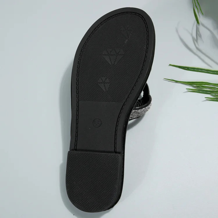 Pantofole a Forma di Serpente con Strass e Punta Rotonda