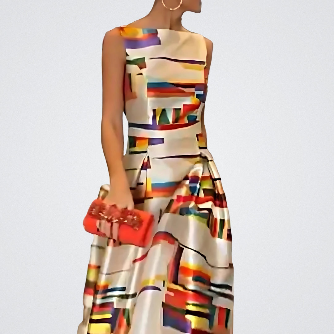 Isabeau™ Vestito maxi a fantasia geometrica