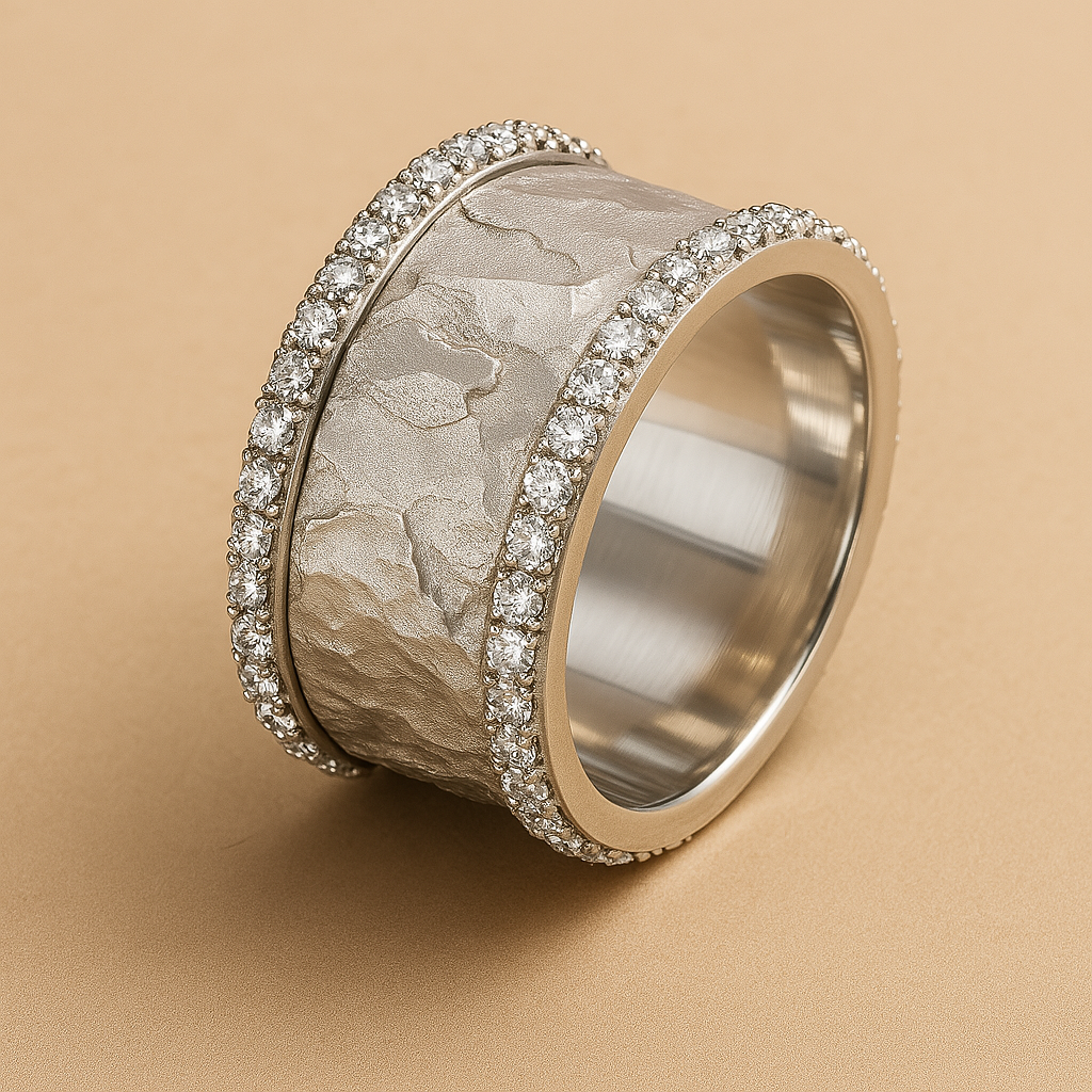 Anello in Zirconia Silverata Vintage