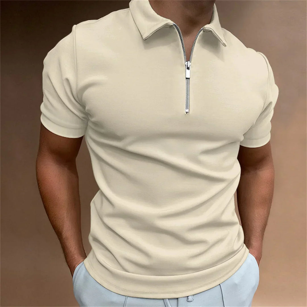 DAVIDE | POLO CON ZIP E COLLO CLASSICO