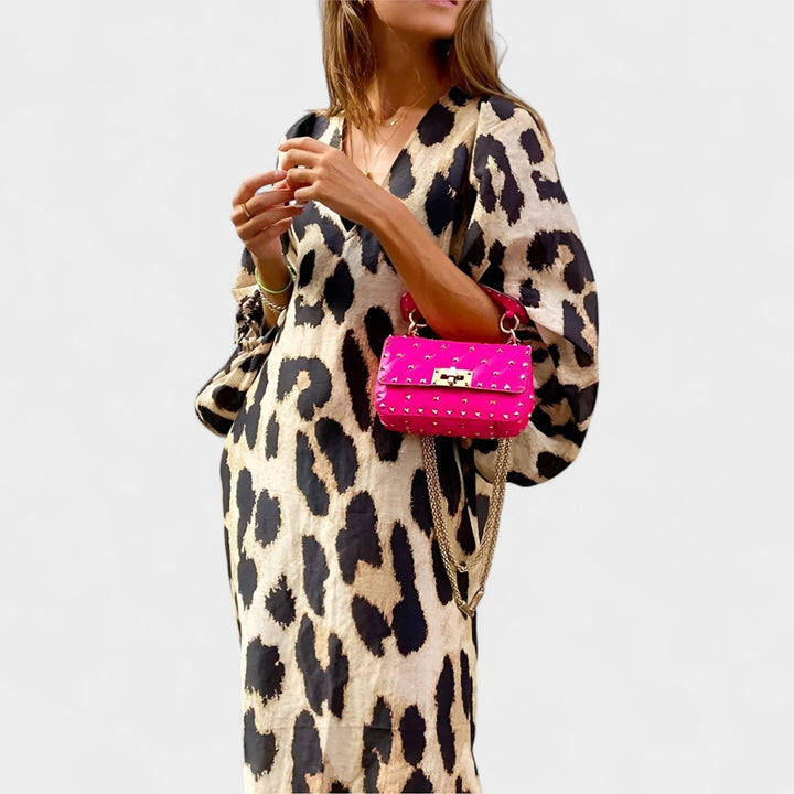 CHIARA | ABITO MIDI RILASSATO ANIMALIER