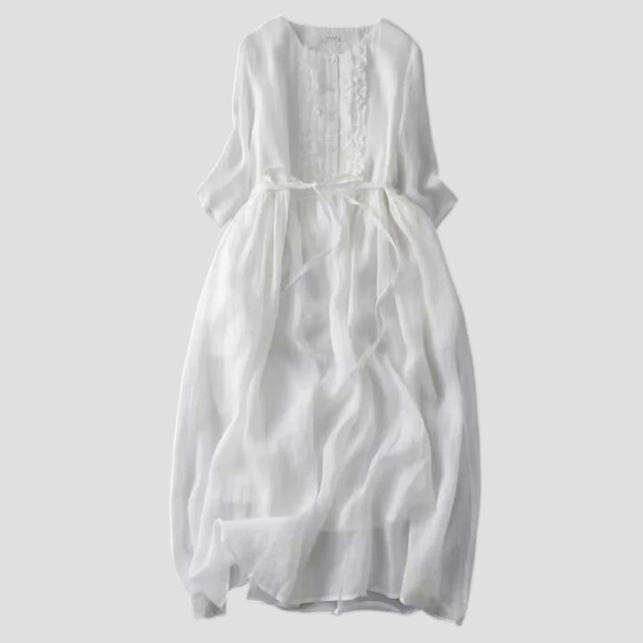 Sole – Abito Maxi Estivo con Rouches in Stile Vintage