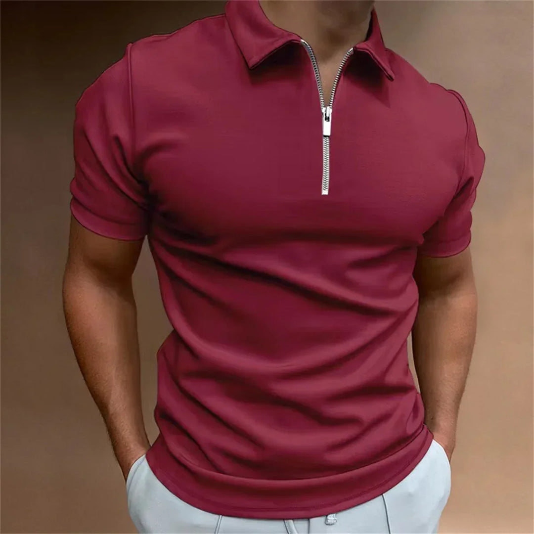 DAVIDE | POLO CON ZIP E COLLO CLASSICO