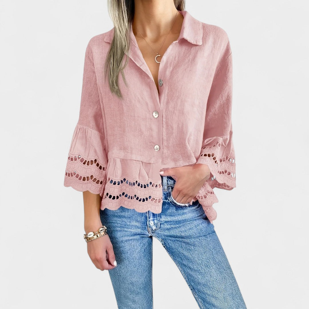 BELMONTE MILANO | BLUSA CON PIZZO E BOTTONI