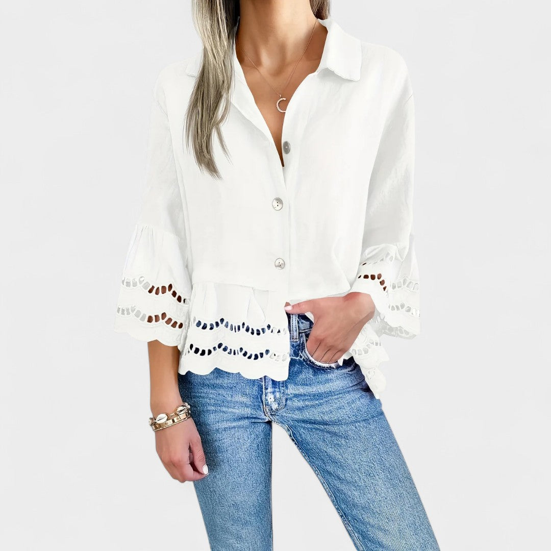 BELMONTE MILANO | BLUSA CON PIZZO E BOTTONI