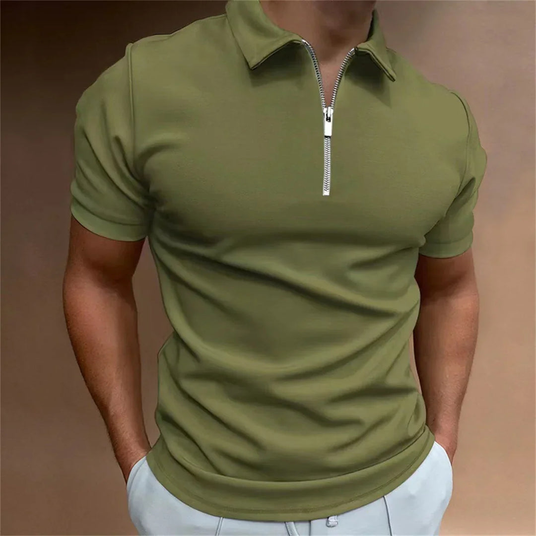 DAVIDE | POLO CON ZIP E COLLO CLASSICO