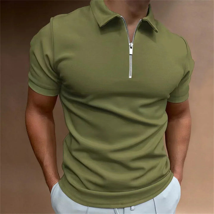 DAVIDE | POLO CON ZIP E COLLO CLASSICO