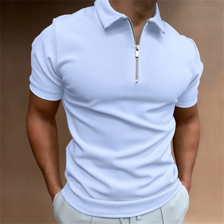 DAVIDE | POLO CON ZIP E COLLO CLASSICO
