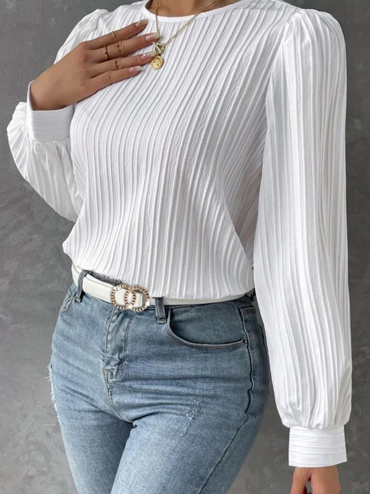 BELMONTE MILANO | BLUSA A MANICA LUNGA TEXTURIZZATA