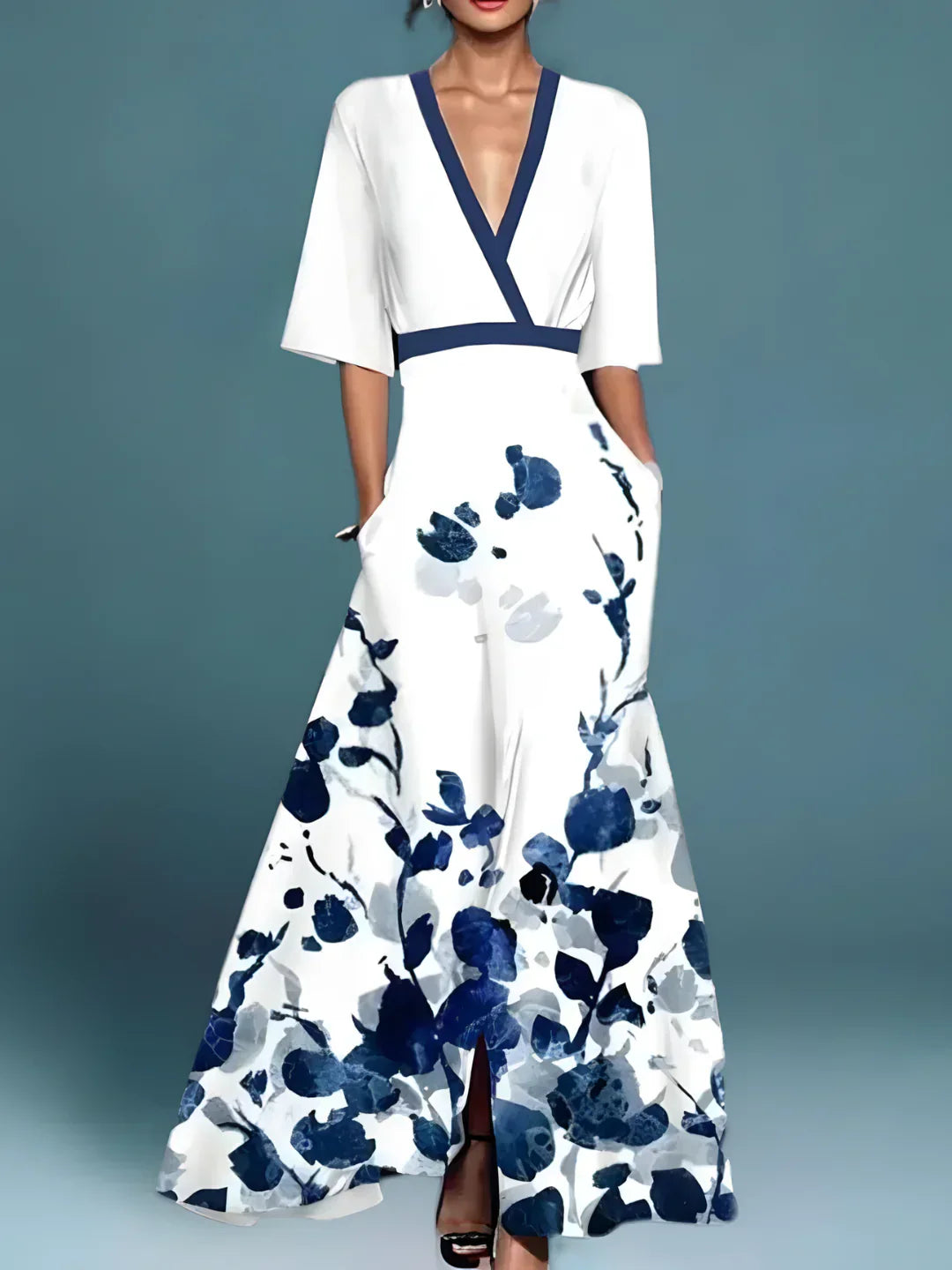 Laure | Abito Portafoglio Elegante con Fiori