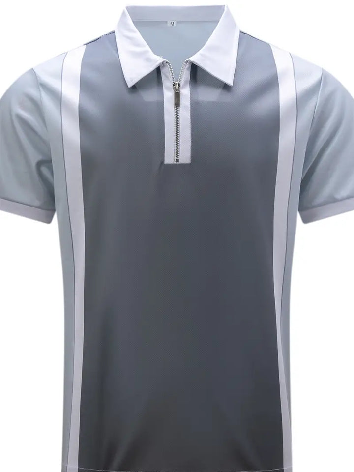 RENATO | POLO ZIP EFFETTO BICOLORE