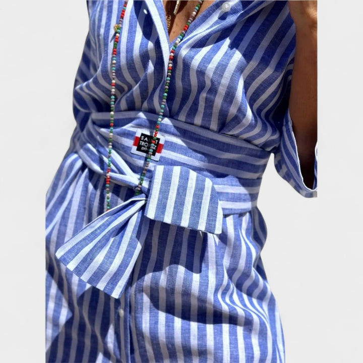 MARZIA | CAMICIA ABITO A RIGHE RILASSATA