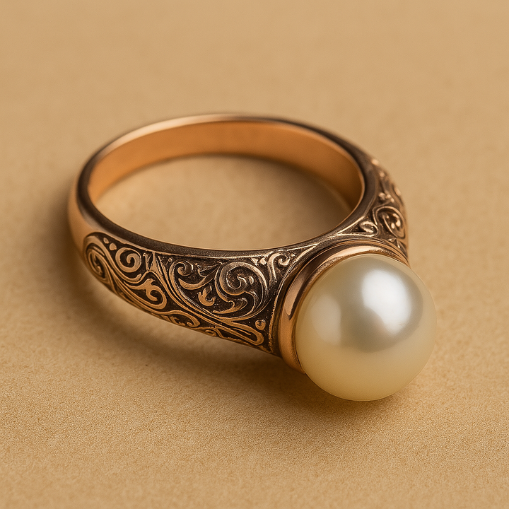 Anello Vintage in Perle Dorate