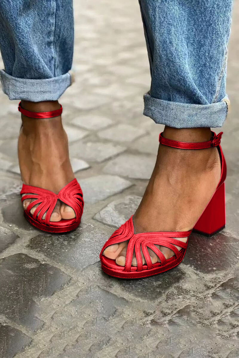 VALENTINA | SANDALI CON TACCO BICOLORE