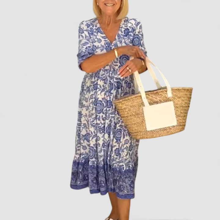ARIA™ - Abito floreale elegante con scollatura a V