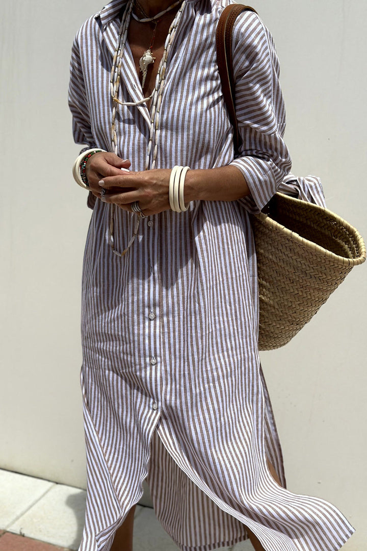 Francesca | Abito Camicia a Righe Casual