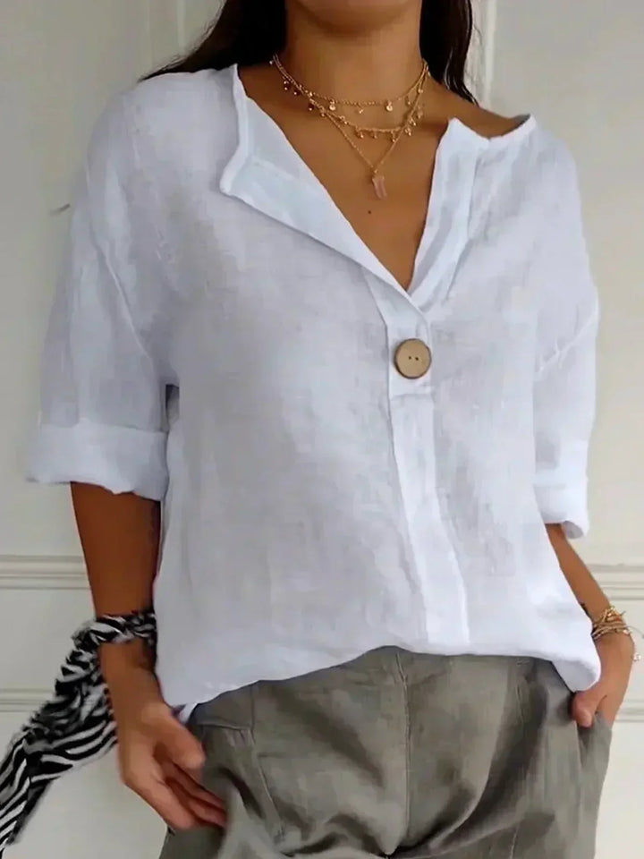 BELMONTE MILANO | BLUSA IN LINO CON BOTTONI DAVANTI