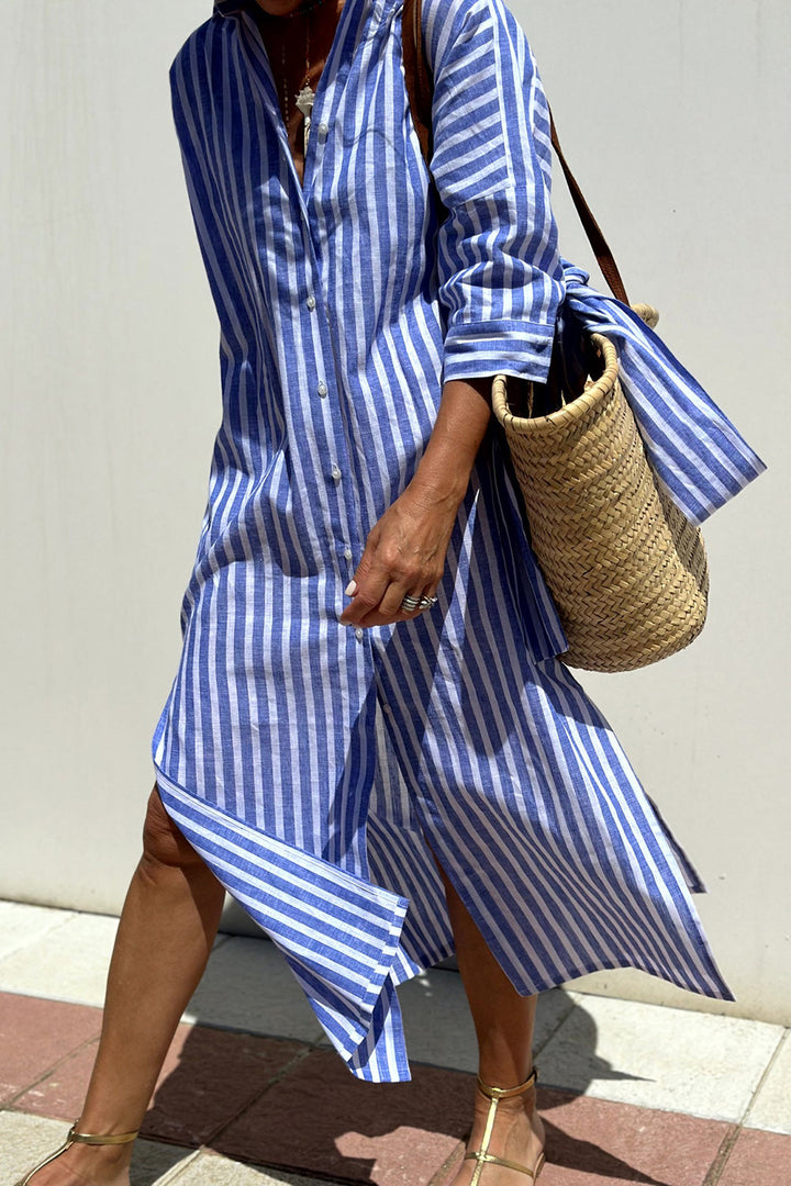 Francesca | Abito Camicia a Righe Casual