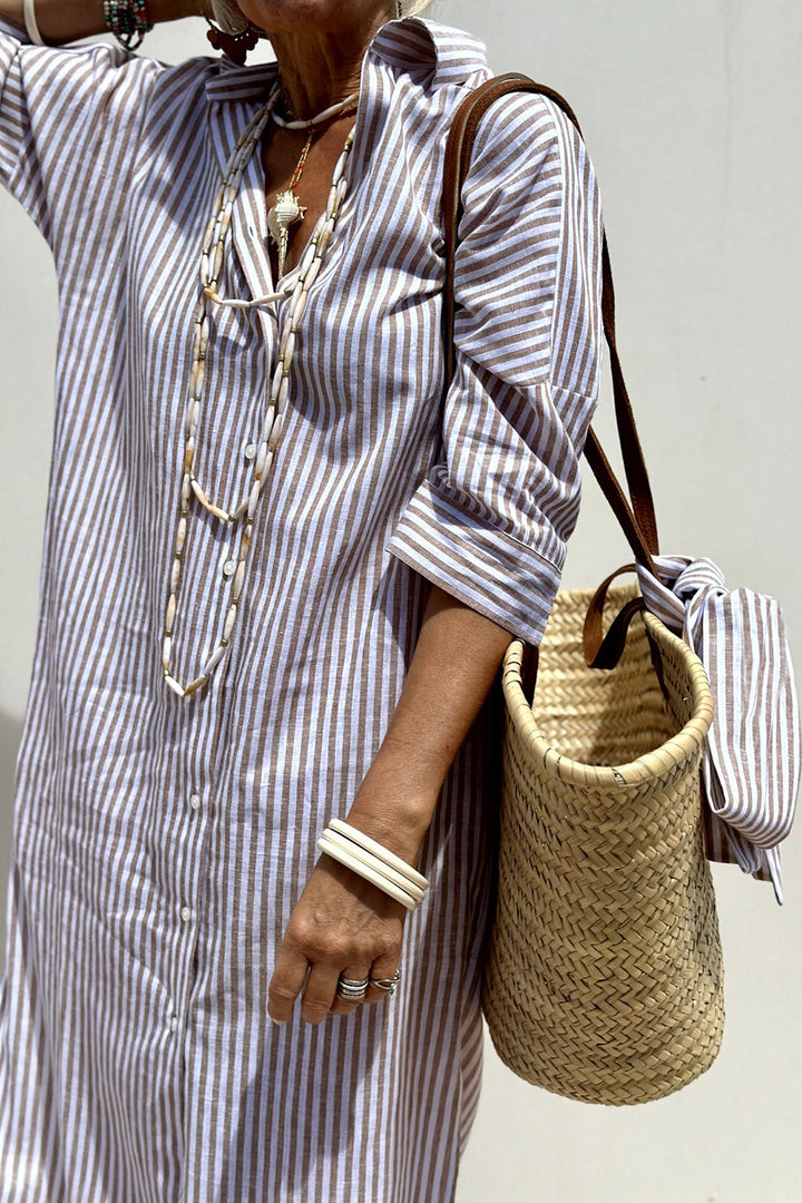 Francesca | Abito Camicia a Righe Casual