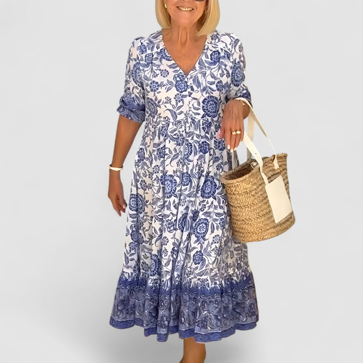ARIA™ - Abito floreale elegante con scollatura a V