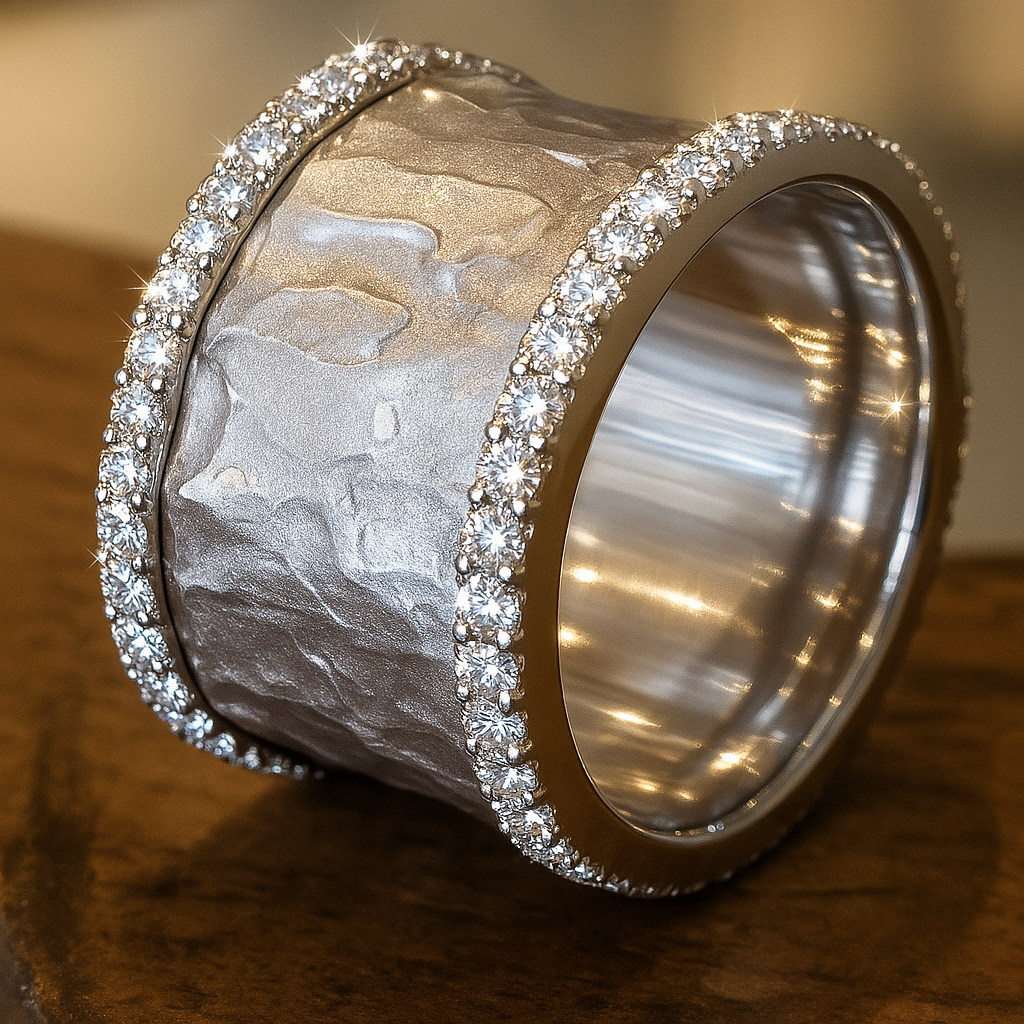 Anello in Zirconia Silverata Vintage