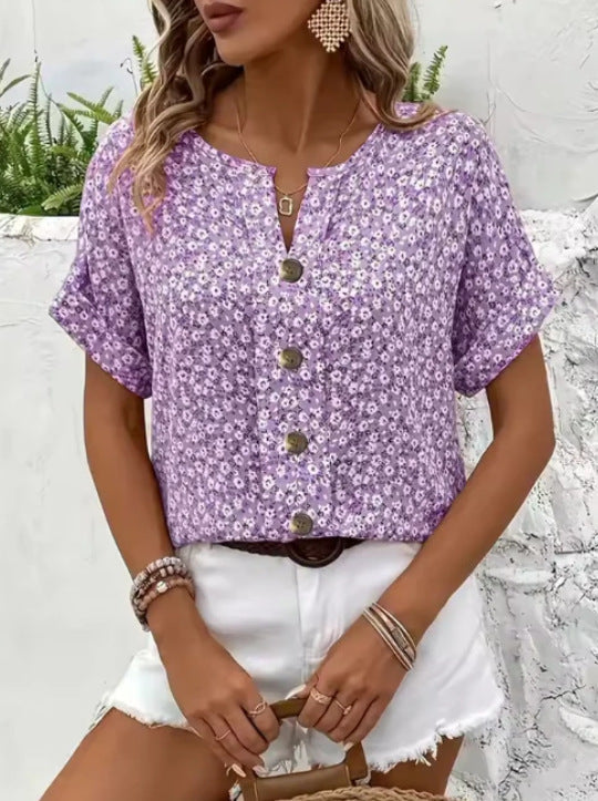 BELMONTE MILANO | BLUSA CON BOTTONI FLOREALI