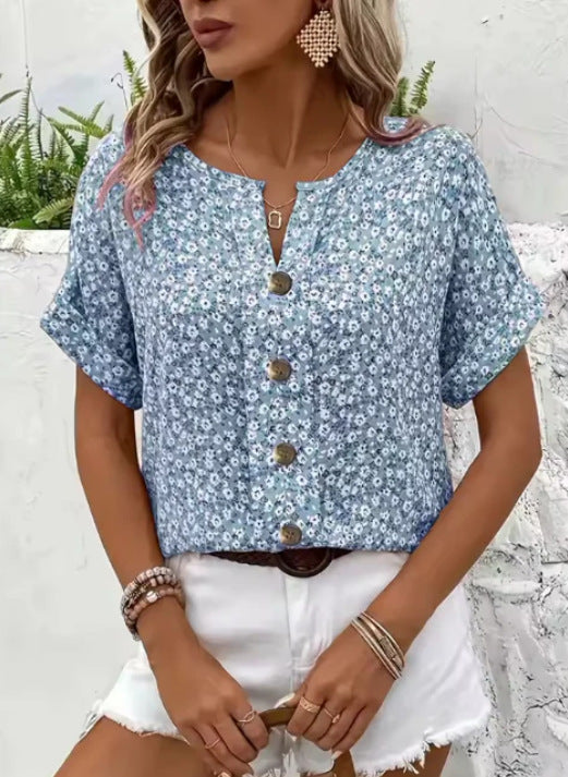 BELMONTE MILANO | BLUSA CON BOTTONI FLOREALI