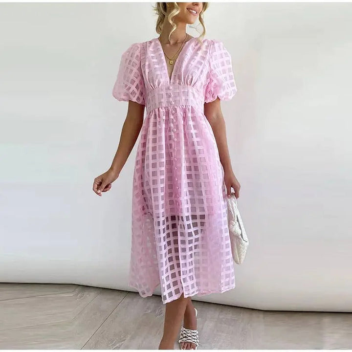 ROSALBA | ABITO MIDI CON MANICHE A SBUFFO