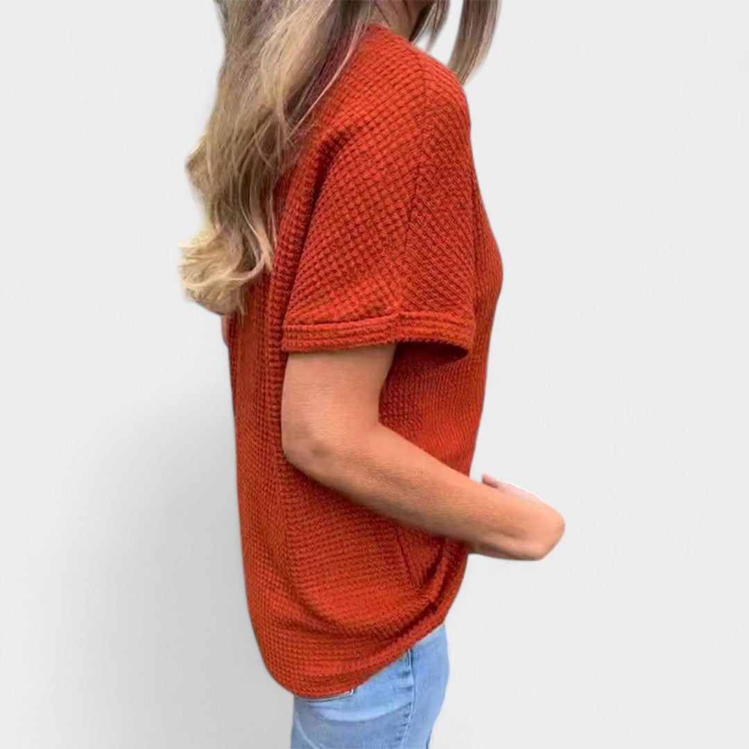 BELMONTE MILANO | TOP IN MAGLIA CON DETTAGLI A BOTTONI