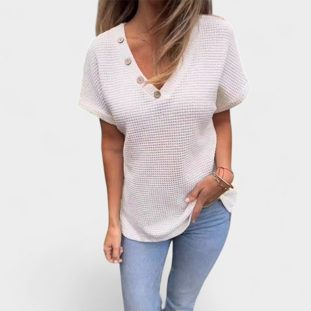 BELMONTE MILANO | TOP IN MAGLIA CON DETTAGLI A BOTTONI