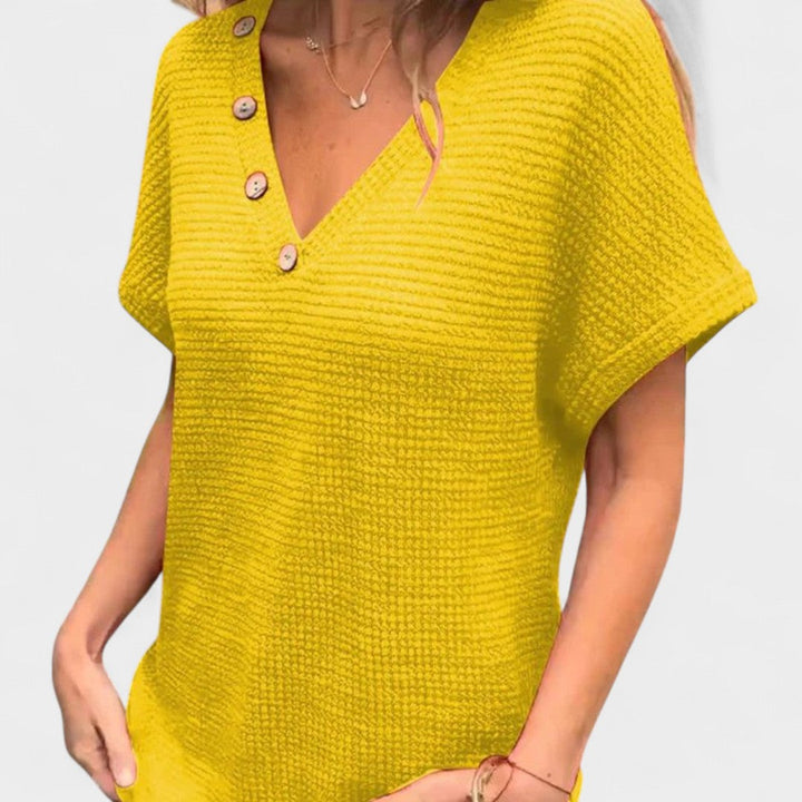 BELMONTE MILANO | TOP IN MAGLIA CON DETTAGLI A BOTTONI