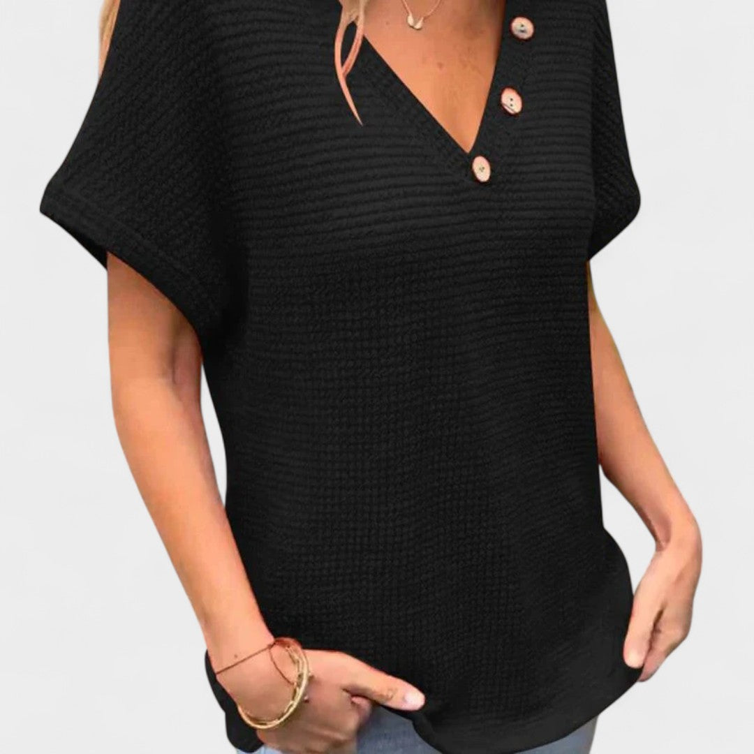 BELMONTE MILANO | TOP IN MAGLIA CON DETTAGLI A BOTTONI
