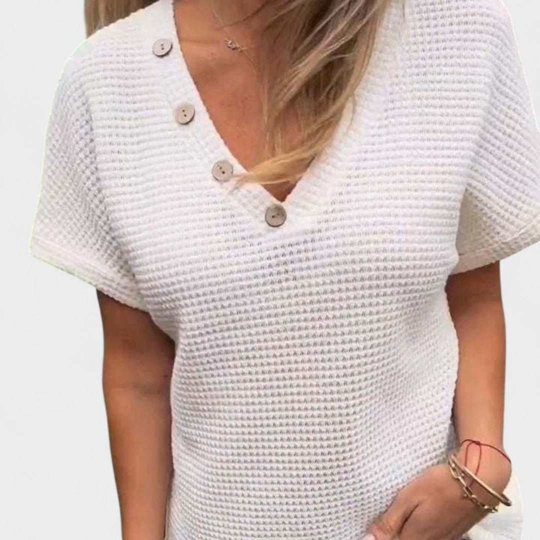 BELMONTE MILANO | TOP IN MAGLIA CON DETTAGLI A BOTTONI