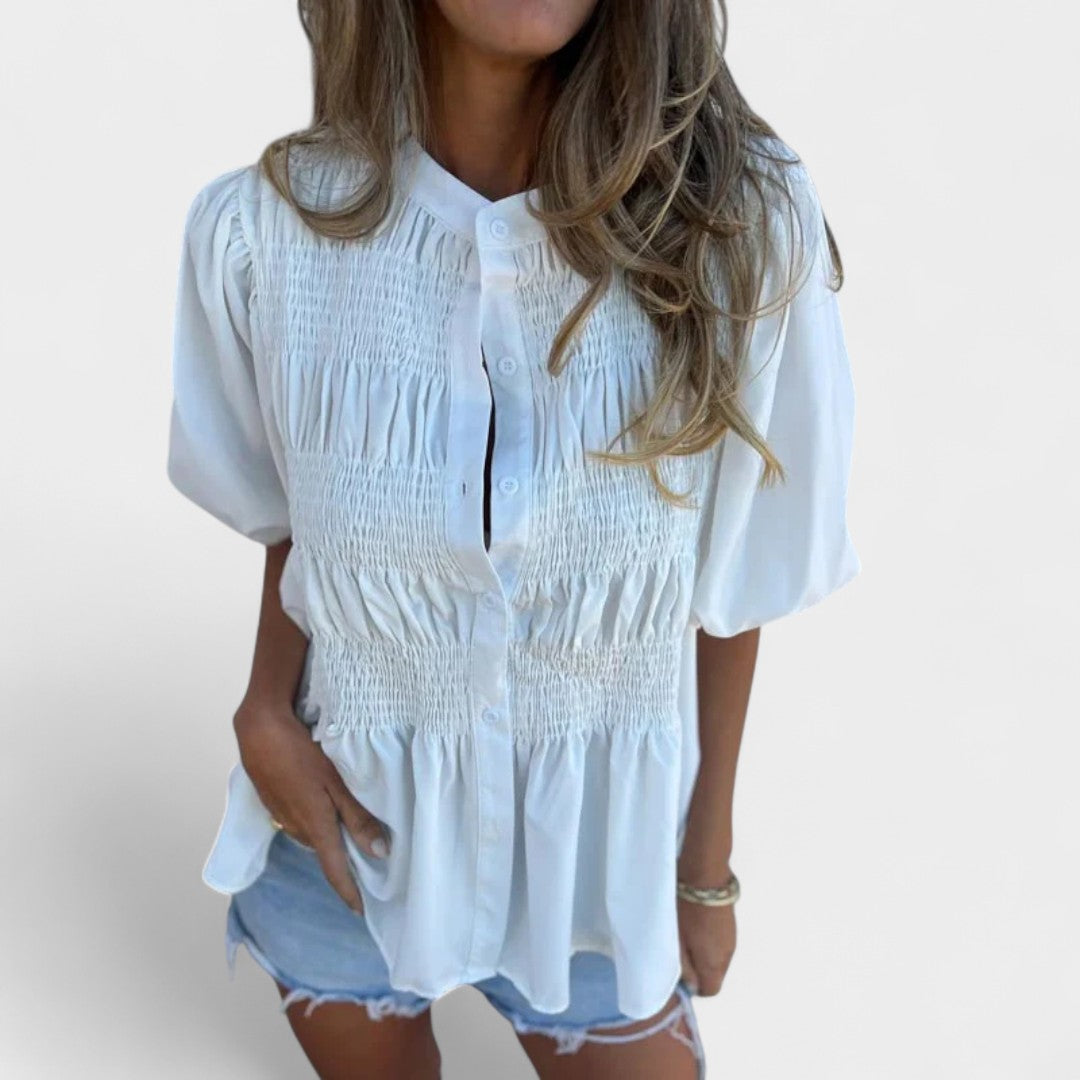 BELMONTE MILANO | BLUSA CON BOTTONI ARRICCIATA