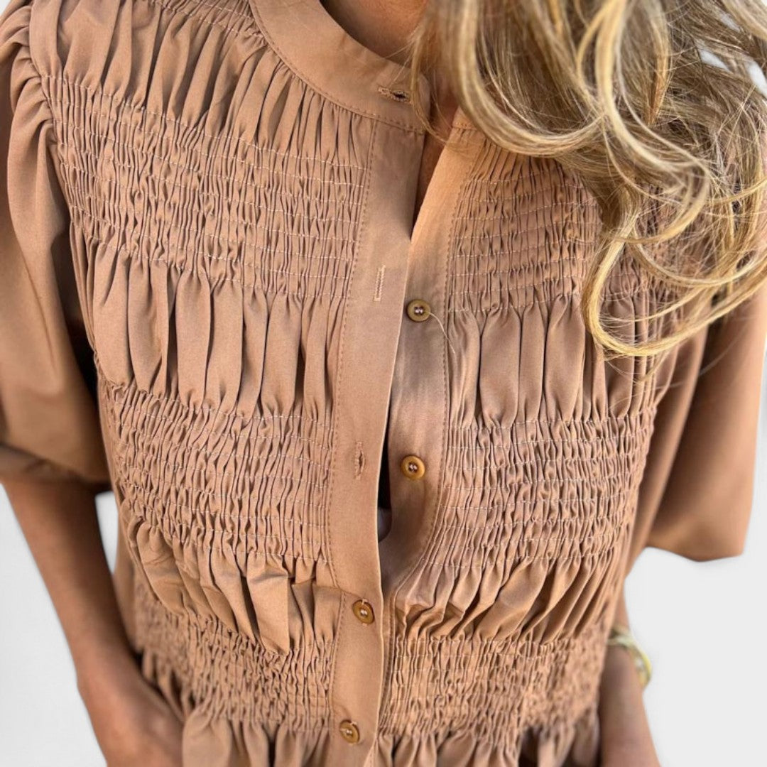 BELMONTE MILANO | BLUSA CON BOTTONI ARRICCIATA