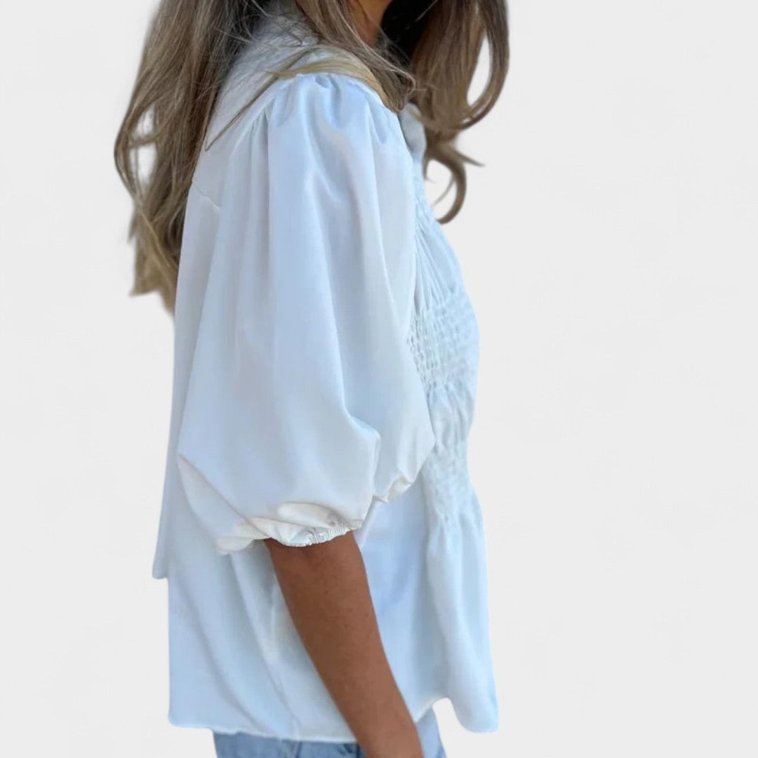 BELMONTE MILANO | BLUSA CON BOTTONI ARRICCIATA