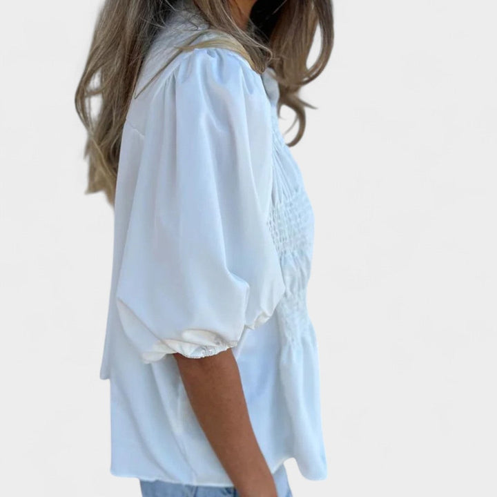 BELMONTE MILANO | BLUSA CON BOTTONI ARRICCIATA