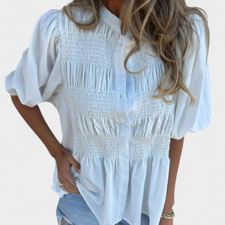 BELMONTE MILANO | BLUSA CON BOTTONI ARRICCIATA