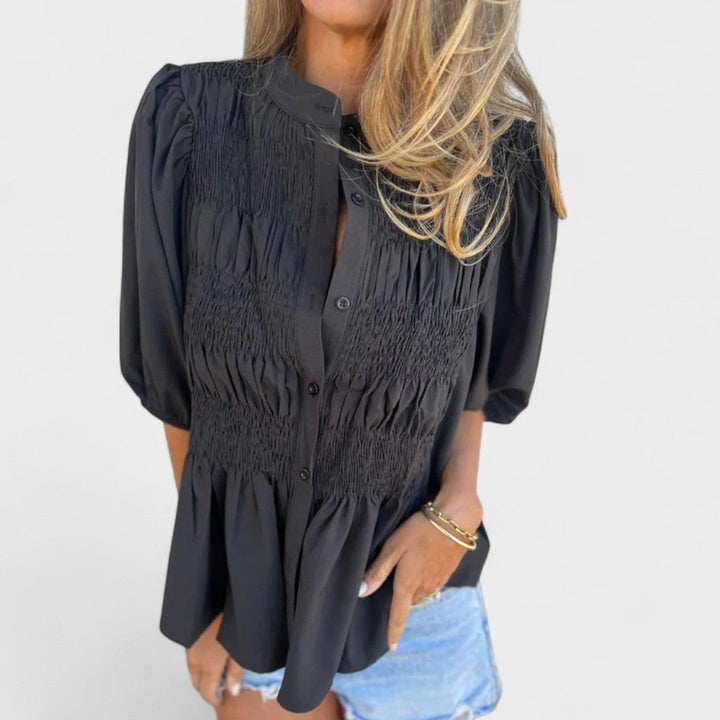 BELMONTE MILANO | BLUSA CON BOTTONI ARRICCIATA
