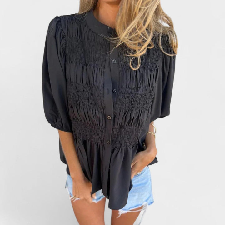 BELMONTE MILANO | BLUSA CON BOTTONI ARRICCIATA