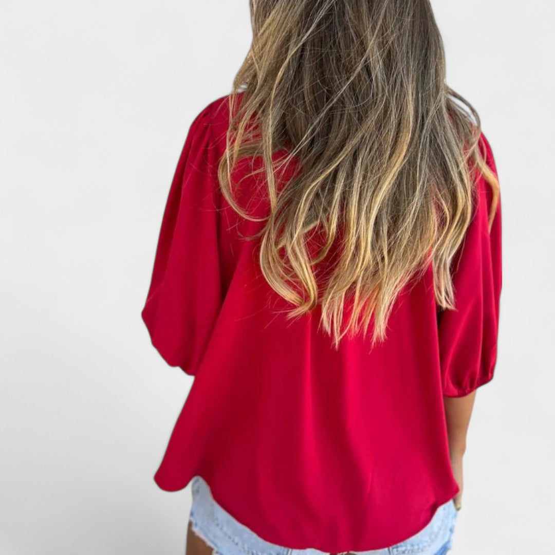 BELMONTE MILANO | BLUSA CON BOTTONI ARRICCIATA