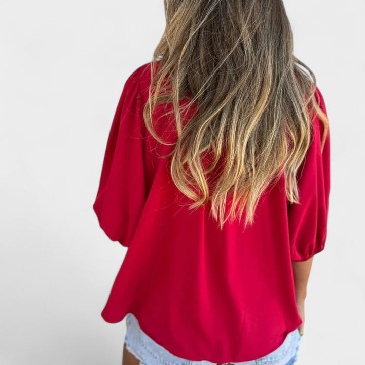 BELMONTE MILANO | BLUSA CON BOTTONI ARRICCIATA
