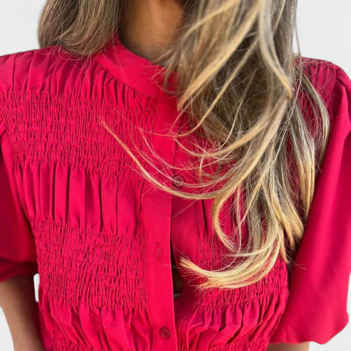 BELMONTE MILANO | BLUSA CON BOTTONI ARRICCIATA
