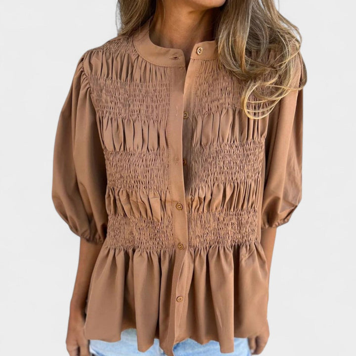 BELMONTE MILANO | BLUSA CON BOTTONI ARRICCIATA